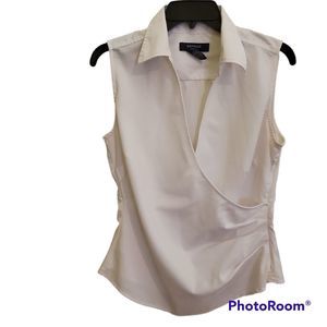 Express White Collared Wrap Blouse M